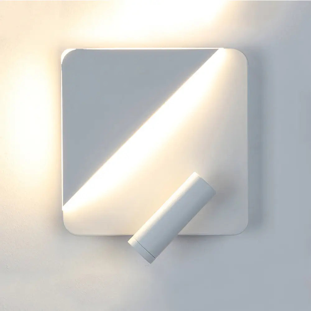 DecorBites™ Contemporary LED Wall Lamp for Bedroom and Study with Black/White Metal Spotlight