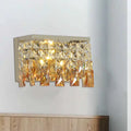 DecorBites™ Contemporary LED Wall Lamp with Amber Crystal Shade - Perfect for Corridors