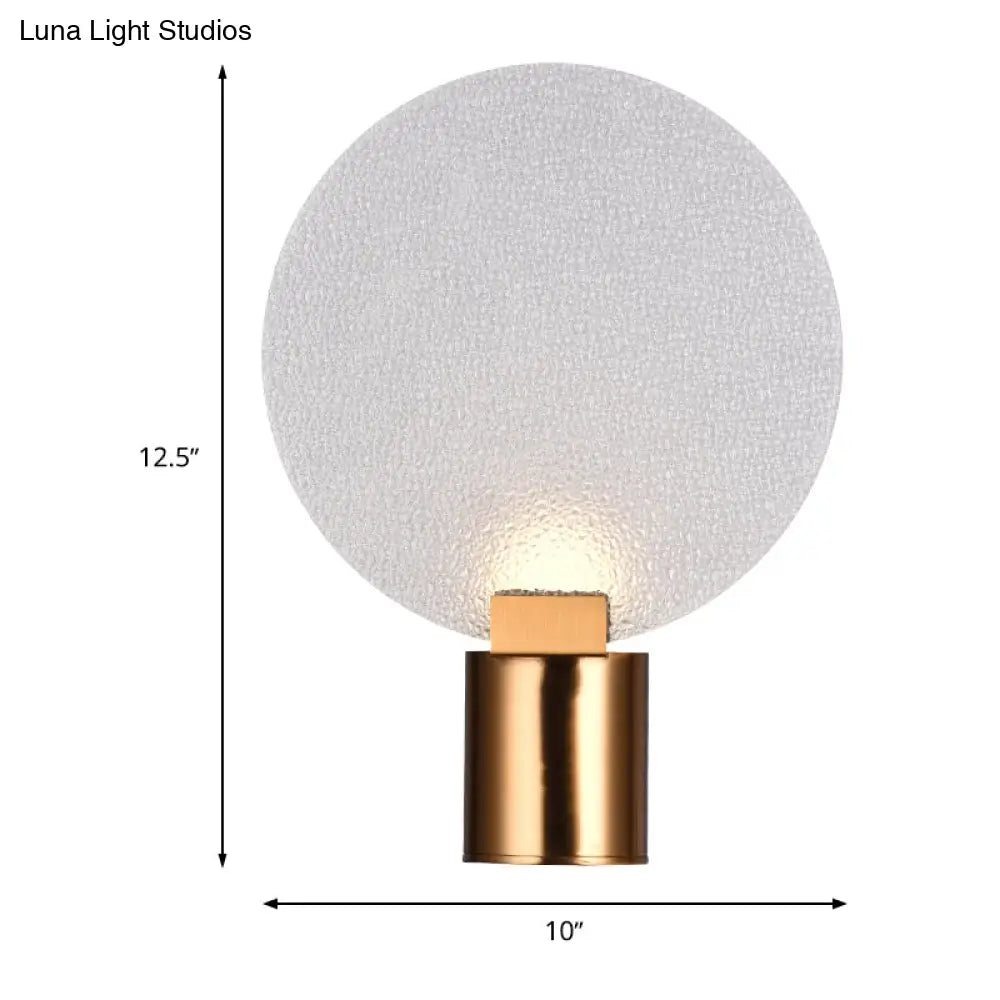 DecorBites™ Contemporary LED Wall Mounted Lamp - Gold Round Design with Bubble Glass Shade