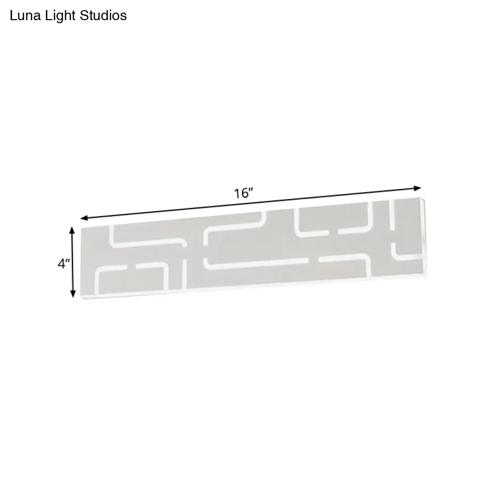 DecorBites™ Contemporary LED Wall Sconce: 16"/20.5" Wide Acrylic Rectangle - Warm/White Light for Bedroom