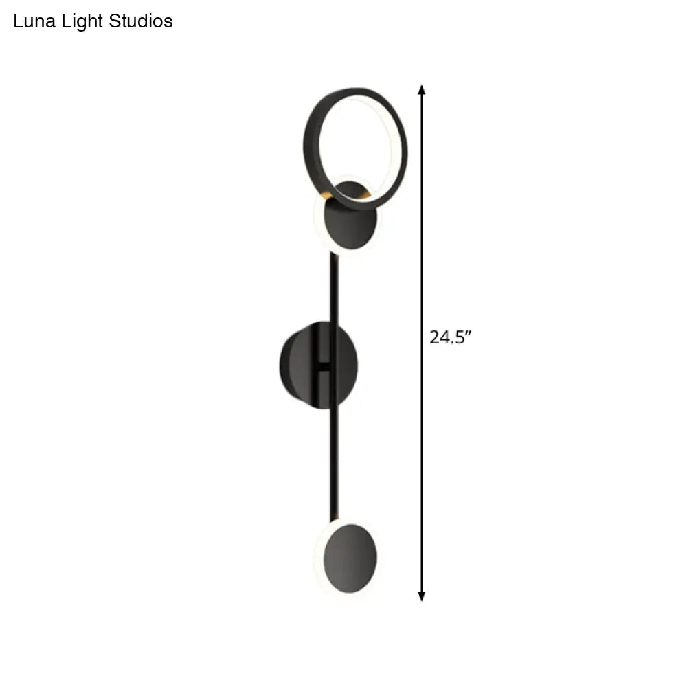 DecorBites™ Contemporary LED Wall Sconce in Metallic Round Design - Black, 2/3/4 Lights