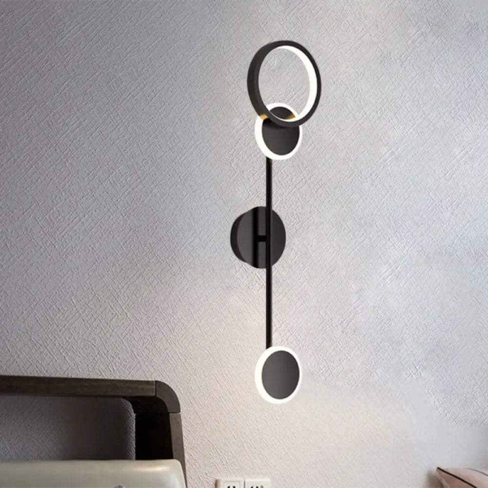 DecorBites™ Contemporary LED Wall Sconce in Metallic Round Design - Black, 2/3/4 Lights