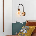 DecorBites™ Contemporary LED Wall Sconce Light with Curved Brass Arm - Clear Glass Bulb, 1/2/3 Lights