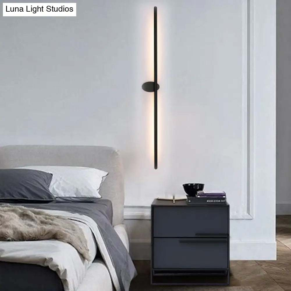 DecorBites™ Contemporary LED Wall Sconce - Slim Metal Design with Natural Light - 21.5"/28"/36" Width - Black Finish for Bedroom Mounting