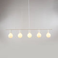 DecorBites™ Contemporary Linear Metal Island Lighting with 5 Bulbs - White/Gold Finish Ceiling Lamp for Dining Room