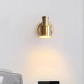 DecorBites™ Contemporary Metal Cylinder Wall Sconce Lighting - Gold 1-Head Wall Light for Bedroom