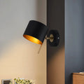 DecorBites™ Contemporary Metal Drum Wall Sconce Light - Black, 1 Bulb - Bedroom Lighting Fixture