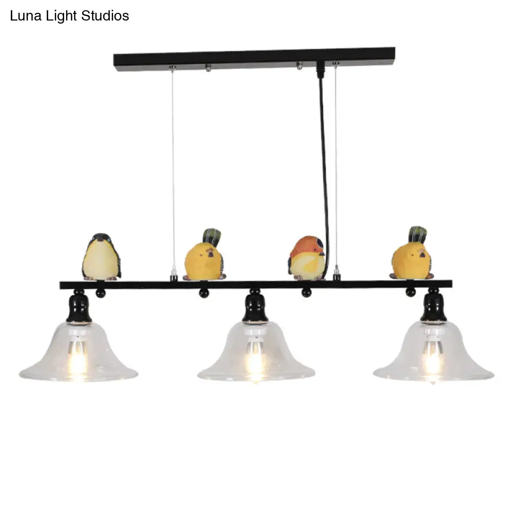 DecorBites™ Contemporary Metal Island Pendant Lighting with Cone Glass Shades - Set of 3 Lights
