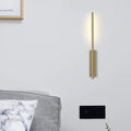 DecorBites™ Contemporary Metal Linear Wall Sconce Lighting - Elegant Gold LED Fixture for Bedroom