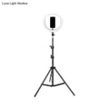 DecorBites™ Contemporary Metal Round Make-Up Light with USB Port, LED Fill Flash Lamp - Black, 63"/75" Long