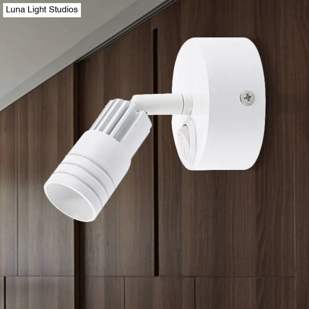 DecorBites™ Contemporary Metal Wall Mounted LED Sconce Light in Black/White - Warm/White Light