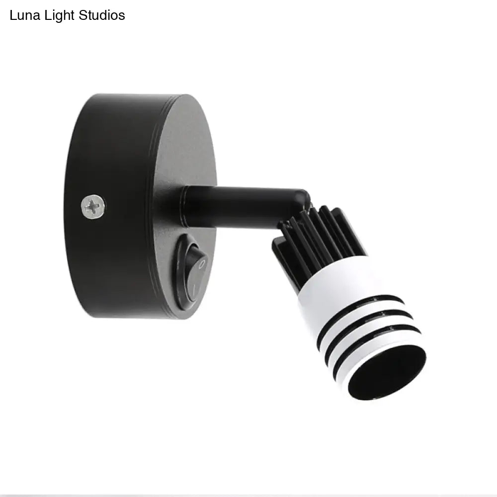 DecorBites™ Contemporary Metal Wall Mounted LED Sconce Light in Black/White - Warm/White Light