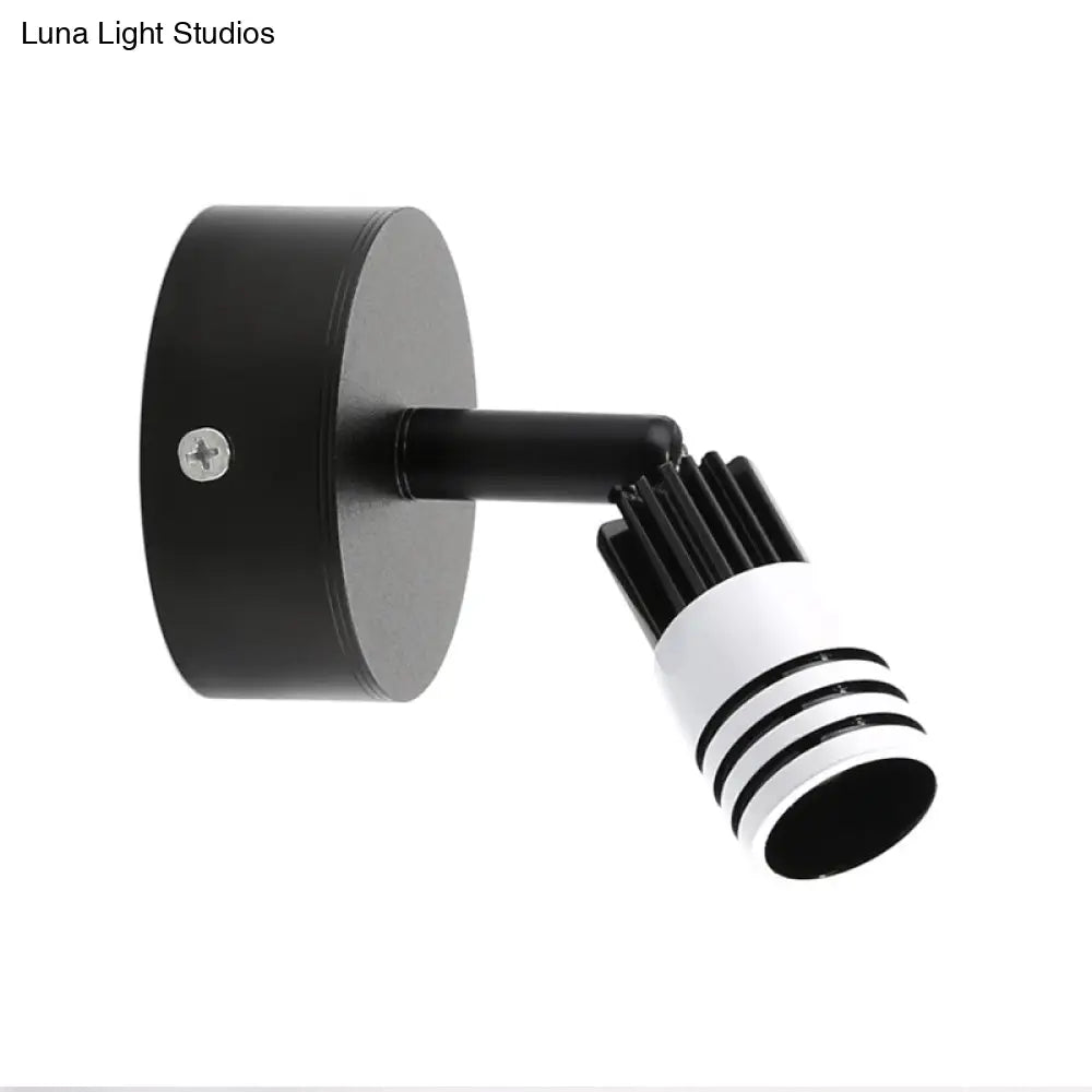 DecorBites™ Contemporary Metal Wall Mounted LED Sconce Light in Black/White - Warm/White Light