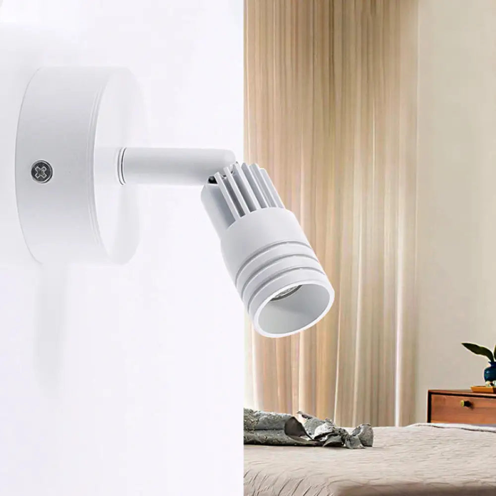 DecorBites™ Contemporary Metal Wall Mounted LED Sconce Light in Black/White - Warm/White Light