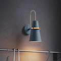 DecorBites™ Contemporary Metallic Flared Wall Sconce Light with Curved Arm - Blue/Black 1 Head Wall Mount Lamp Fixture