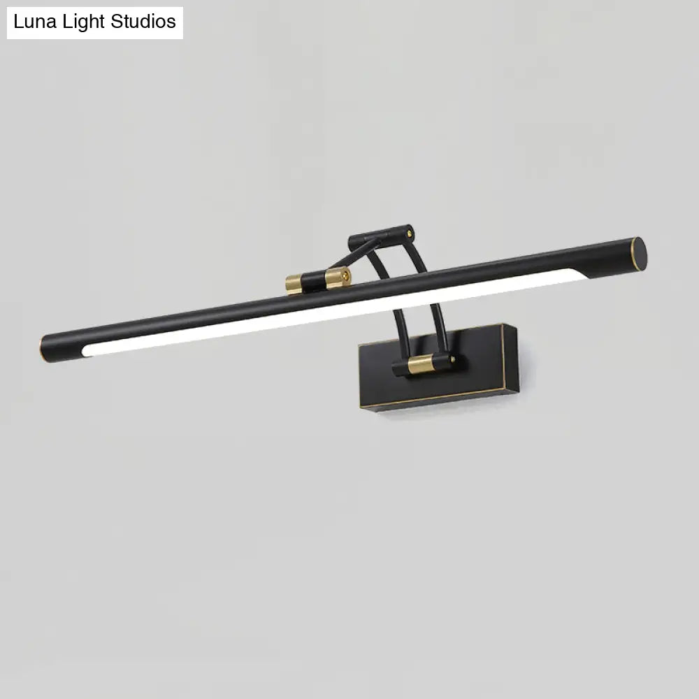 DecorBites™ Contemporary Metallic LED Vanity Light with Mirror Cabinet – Black Sconce