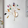 DecorBites™ Contemporary Metallic LED Wall Mount Sconce with Agate Leaf Deco - Gold Finish