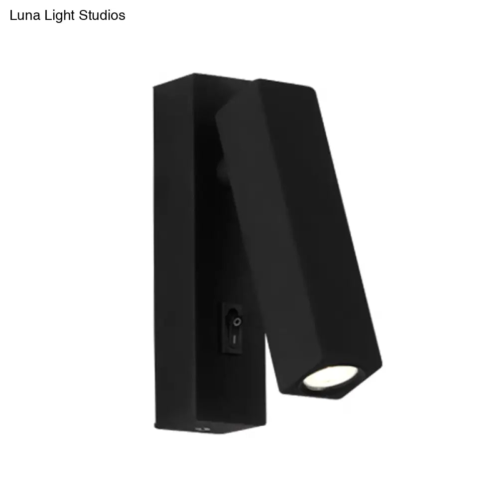DecorBites™ Contemporary Mini LED Wall Sconce with Rotatable Metallic Design - Black/Silver/White