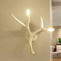 DecorBites™ Contemporary Resin Antler Wall Sconce - 2 Lights, White - Ideal for Restaurants