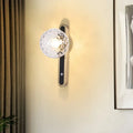 DecorBites™ Contemporary Round Wall Lamp - Clear Dimpled Glass, 1 Bulb Sconce Light for Living Room