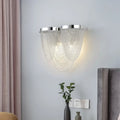 DecorBites™ Contemporary Silver Tassels Living Room Metal Sconce - 2-Light LED Wall Lamp Fixture