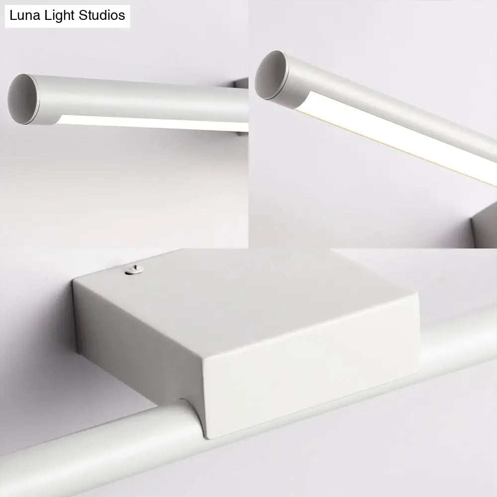 DecorBites™ Contemporary Slim Metal Vanity Sconce LED Light Fixture - 16"/19.5"/23.5" Wide - White/Warm Light - Wall Mounted