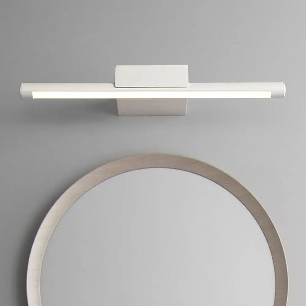 DecorBites™ Contemporary Slim Metal Vanity Sconce LED Light Fixture - 16"/19.5"/23.5" Wide - White/Warm Light - Wall Mounted