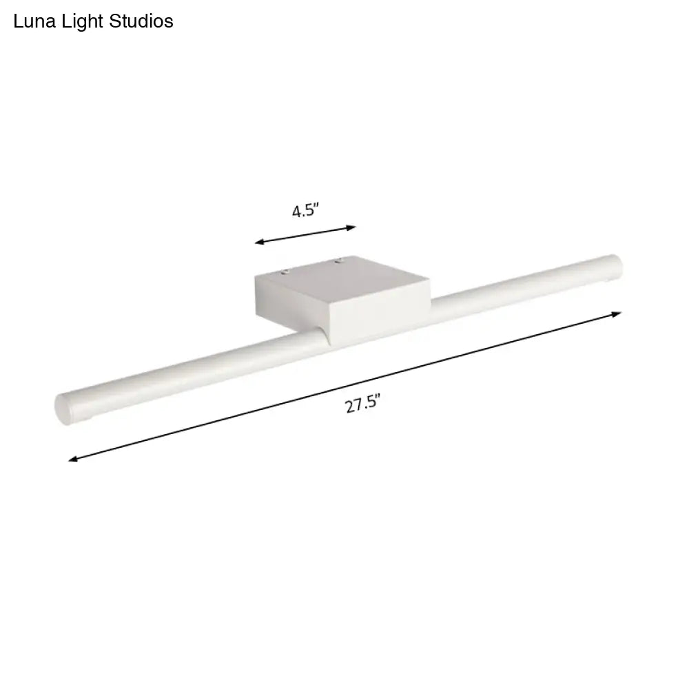 DecorBites™ Contemporary Slim Metal Vanity Sconce LED Light Fixture - 16"/19.5"/23.5" Wide - White/Warm Light - Wall Mounted