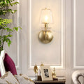 DecorBites™ Contemporary Swirl Glass Cone Wall Light with Crystal Deco - Gold