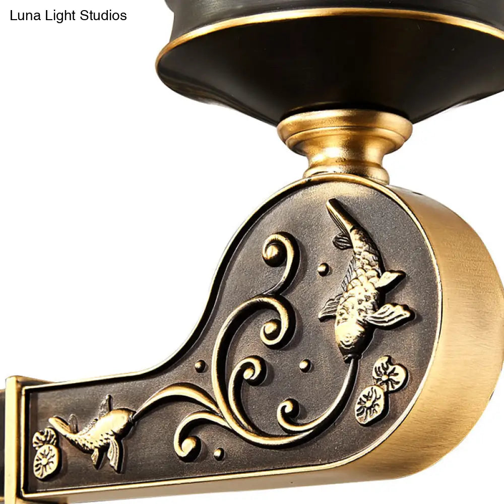 DecorBites™ Contemporary Wall Mounted Light with Clear Textured Glass - Brass Finish