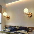 DecorBites™ Contemporary White Glass Bedside Wall Light in Gold - Spherical Wall Lighting Fixture