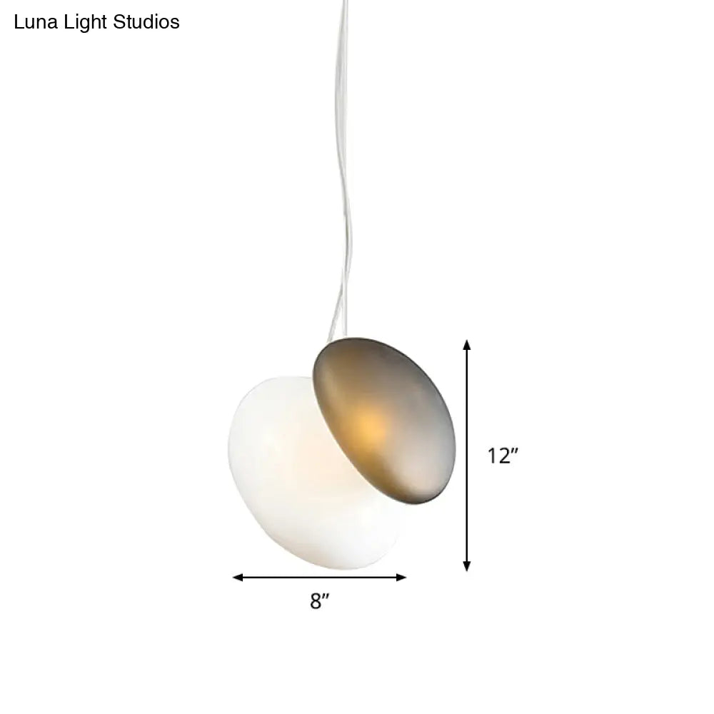 DecorBites™ Contemporary White Glass Pendant Light for Dining Room Ceiling