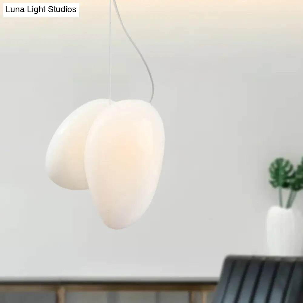 DecorBites™ Contemporary White Glass Pendant Light for Dining Room Ceiling