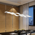 DecorBites™ Contemporary White Metal LED Pendant Light for Dining Room Island - Wave Design