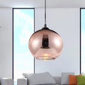 DecorBites™ Copper Sphere Pendant Light - Modern 1 Head - 8"/12" Wide - Mirror Glass - Hanging Lamp Kit for Bar