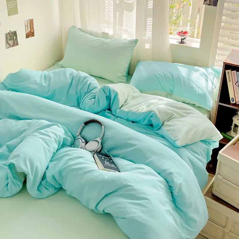 DecorBites™ Cotton Bedding Set with Sheet, Duvet Cover