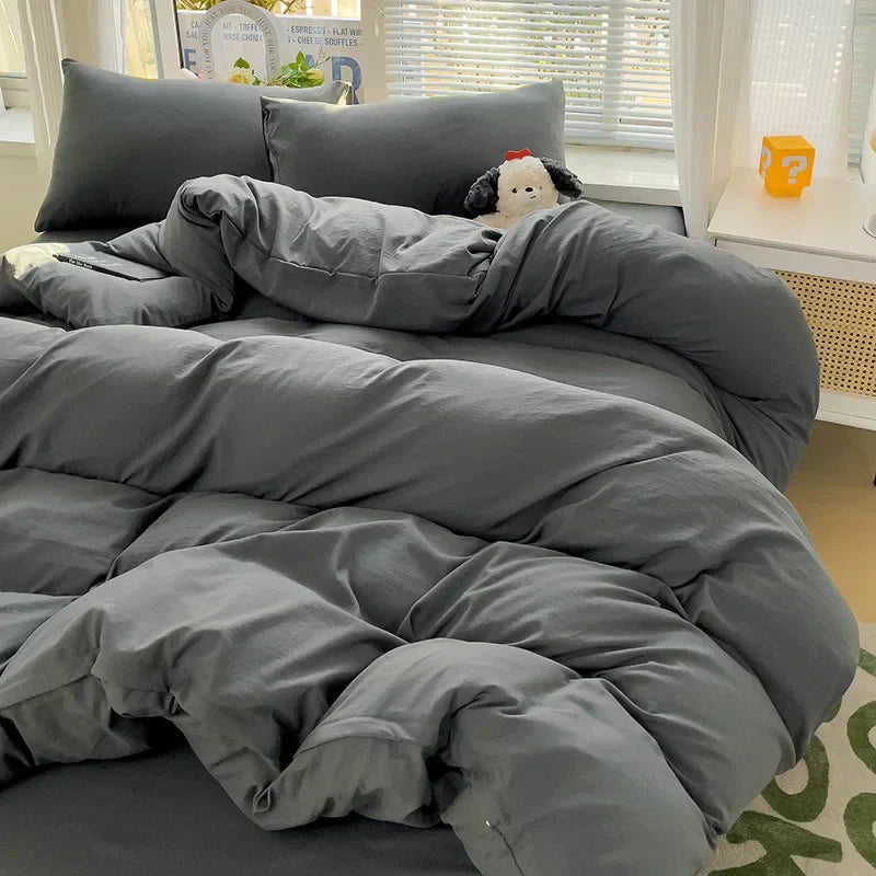 DecorBites™ Cotton Bedding Set with Sheet, Duvet Cover
