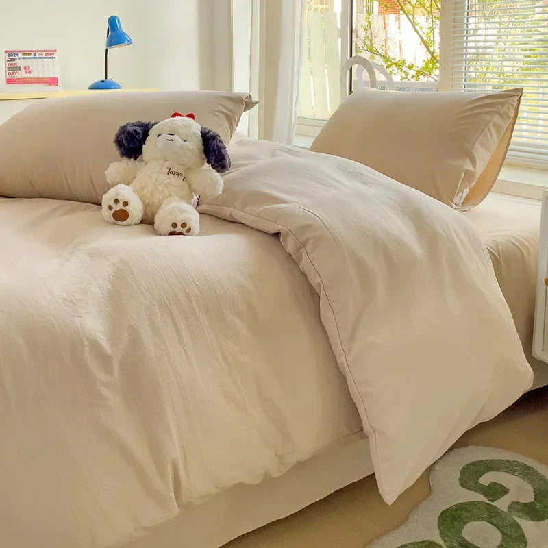 DecorBites™ Cotton Bedding Set with Sheet, Duvet Cover