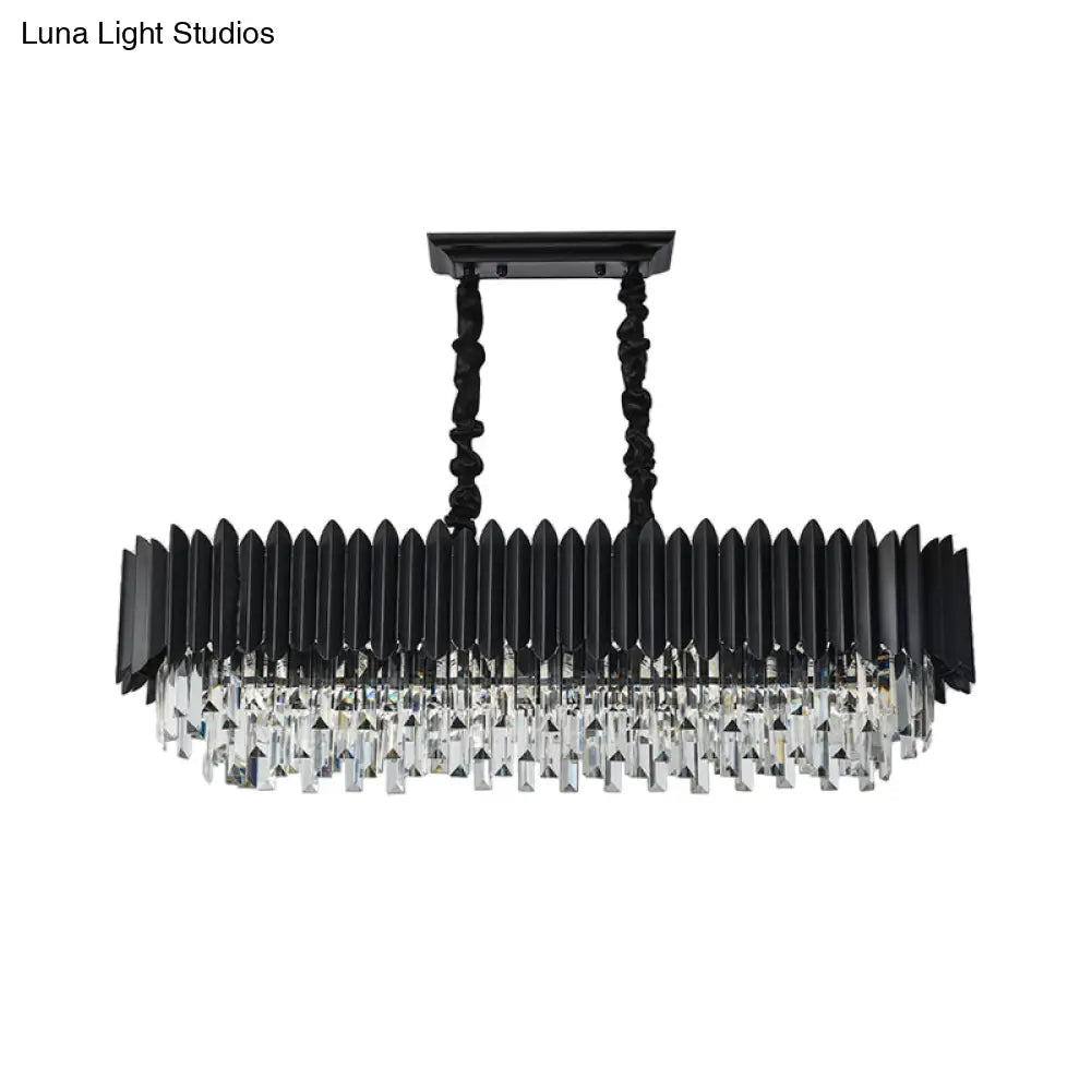 DecorBites™ Crystal 6/8- Ceiling Suspension Crystal Chandelier Lamp Light in Black