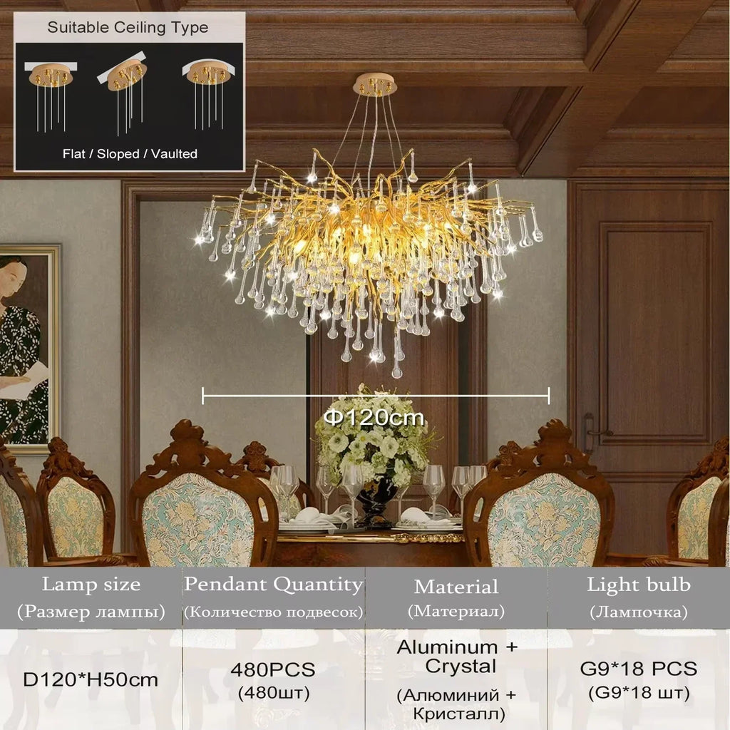 DecorBites™ Crystal Chandelier for Living Room Bedroom