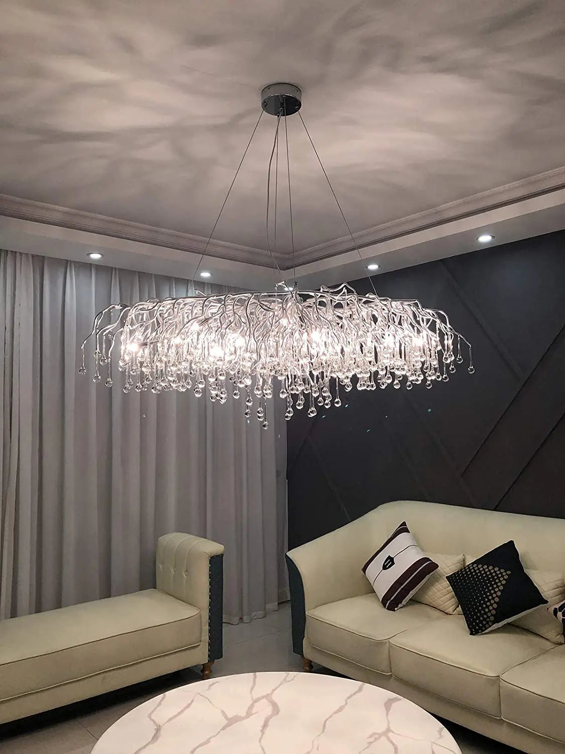 DecorBites™ Crystal Chandelier for Living Room Bedroom