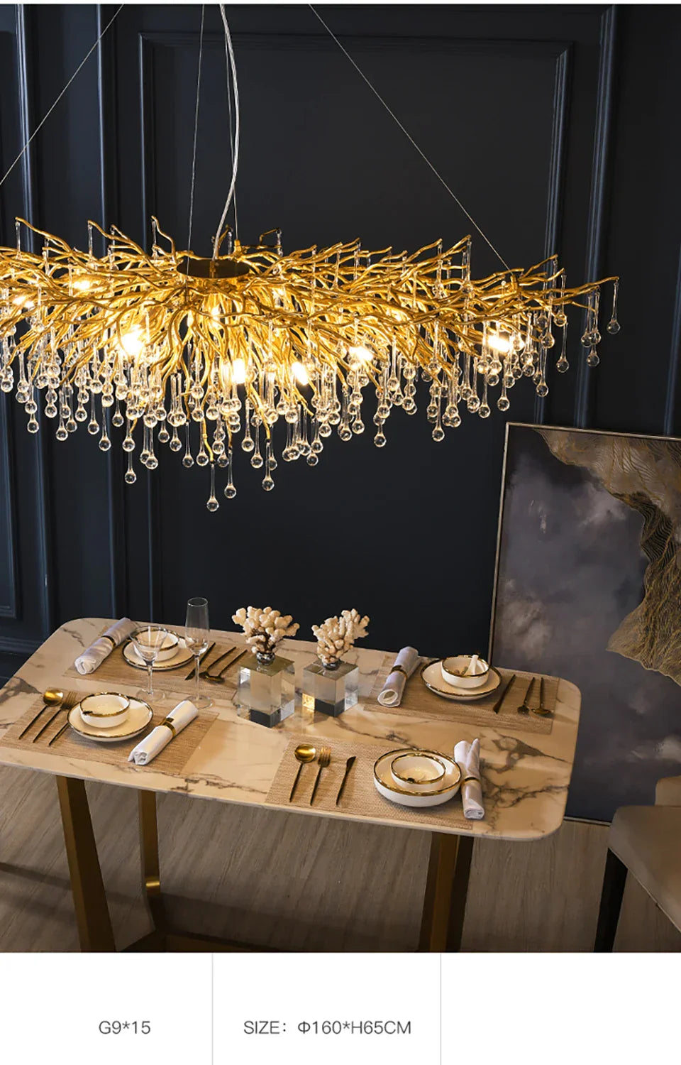 DecorBites™ Crystal Chandelier for Living Room Bedroom