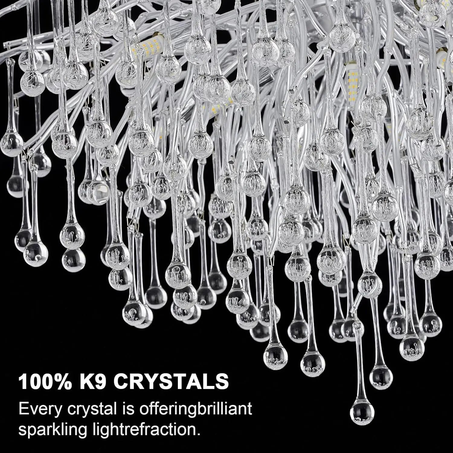 DecorBites™ Crystal Chandelier with Raindrop Crystals