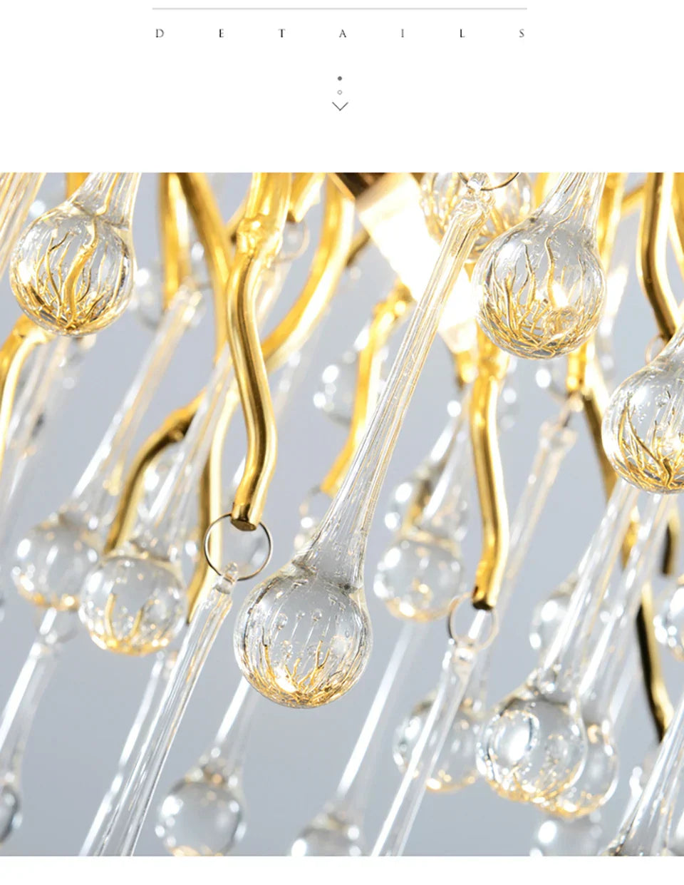 DecorBites™ Crystal Chandelier with Raindrop Crystals