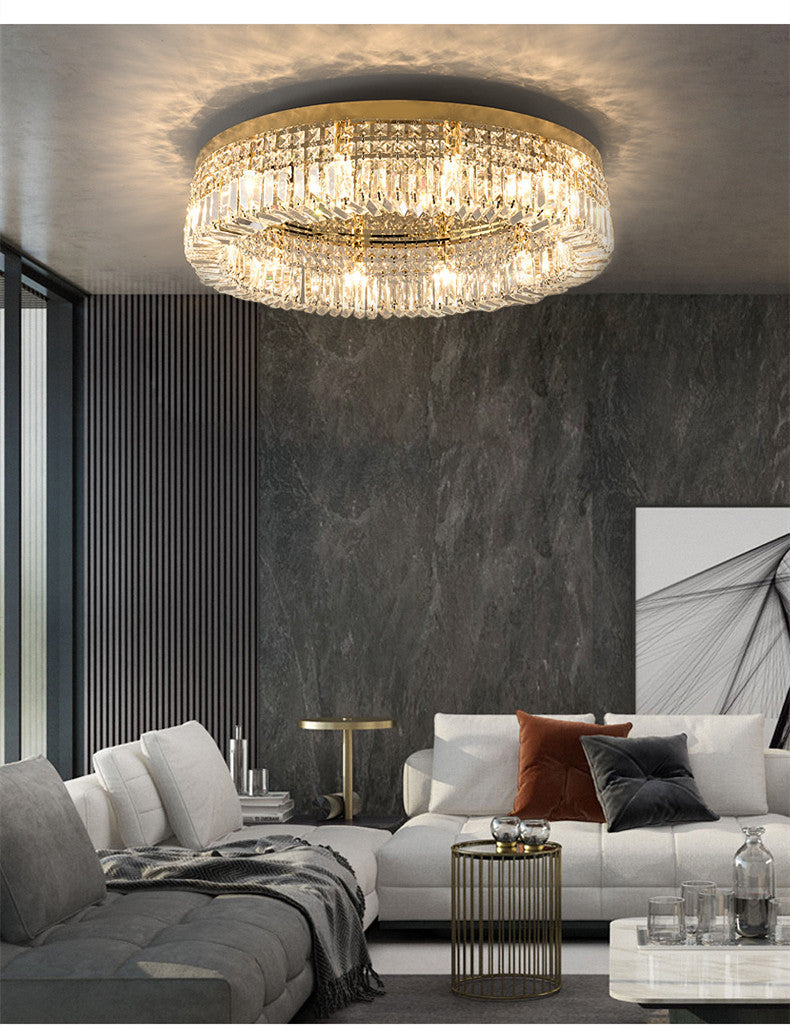 DecorBites™ Crystal LED Chandelier Ceiling Light - Gold