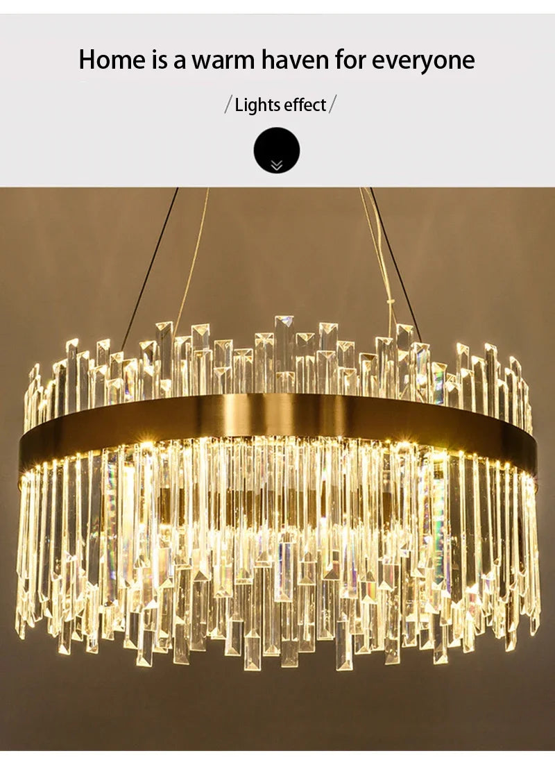 DecorBites™ Crystal Pendant Chandelier for Home Decor