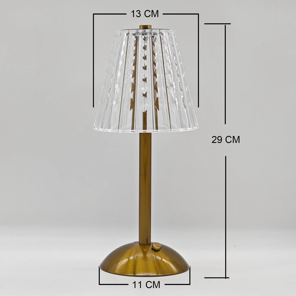 DecorBites™ Crystal retro table lamp  bedroom bedside lamp luxurious atmosphere lamp rechargeable dimming LED light