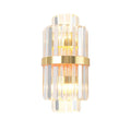 DecorBites™ Crystal Rod Wall Sconce in Gold - Elegant Dual Bulb Lighting for Living Room Walls