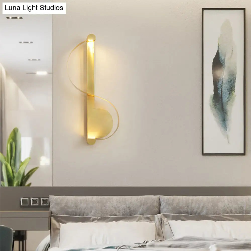 DecorBites™ Curved Golden LED Wall Sconce in Warm/White Light - Stylish Aluminum Fixture