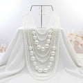 Pearl Necklace Set Long White Elegant Statement Jewelry